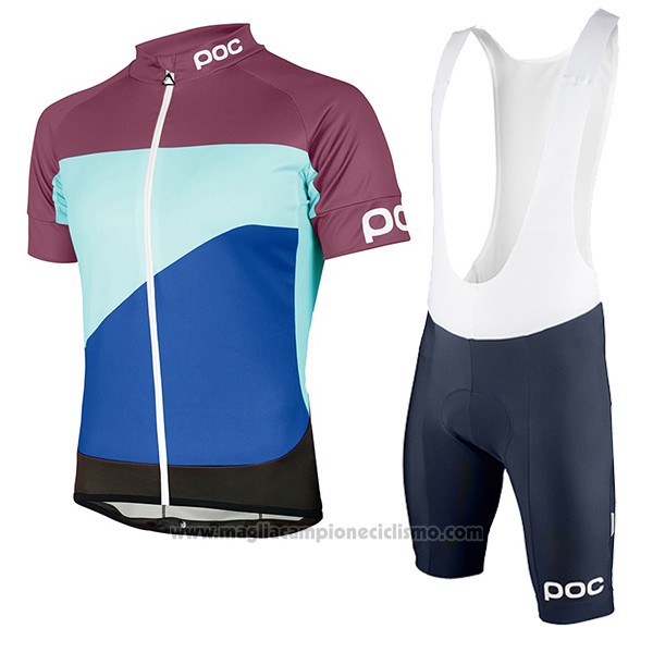 2017 Abbigliamento Ciclismo Poc Fondo Elements Blu e Fuxia Manica Corta e Salopette